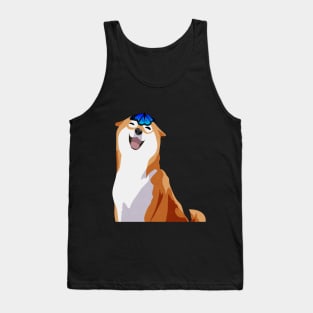 Happy Shiba Inu - Blue Butterfly Tank Top